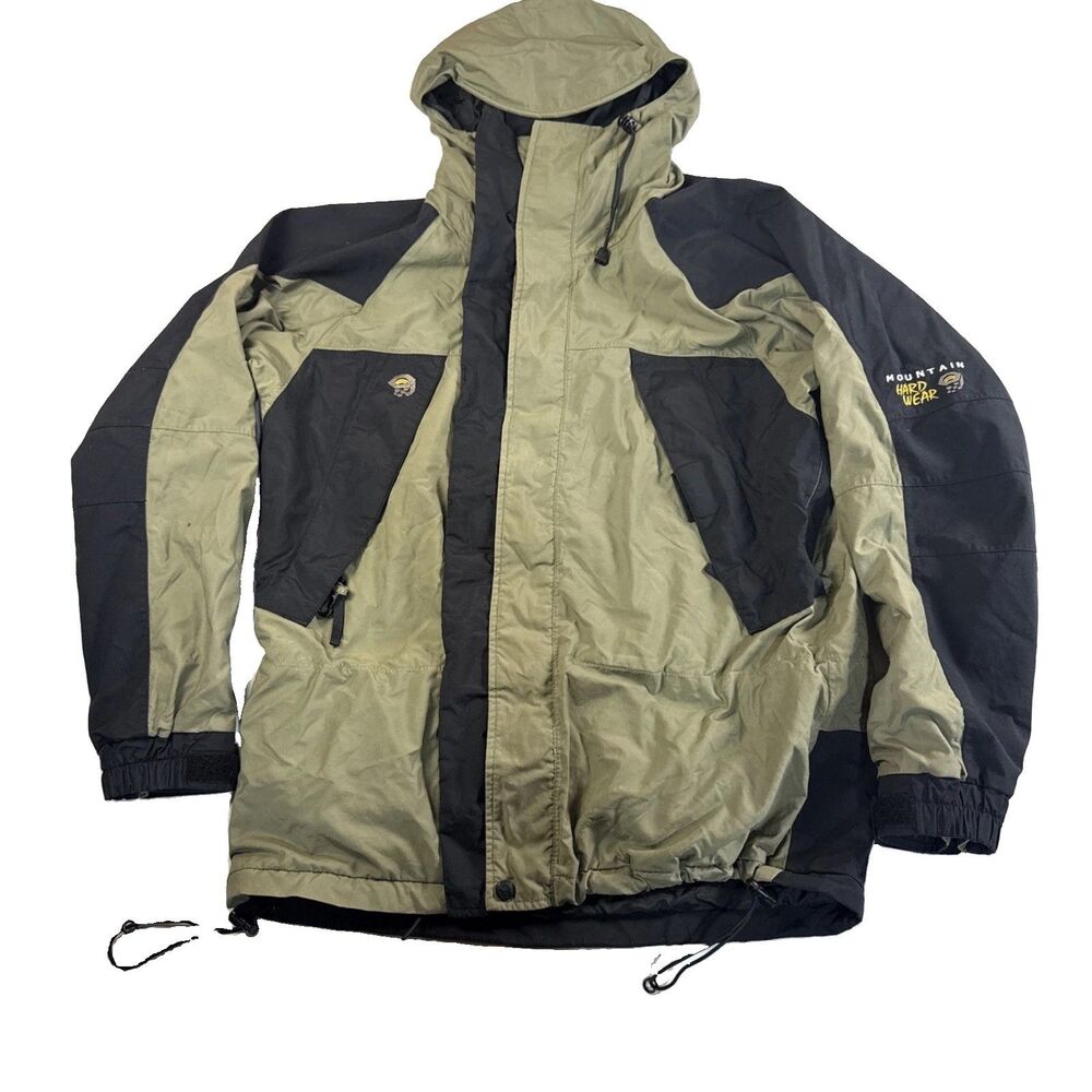 Mountain Hardwear Conduit Waterproof Hooded Shell Jacket Olive Black M